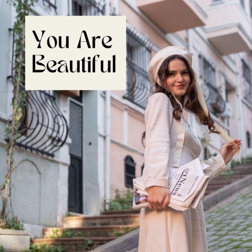 The girl looked beautiful by his smile.