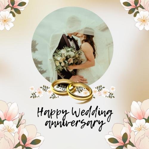 Couple love, happy wedding anniversary.