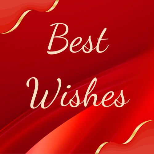 Red color simple wish card, Best Wishes.