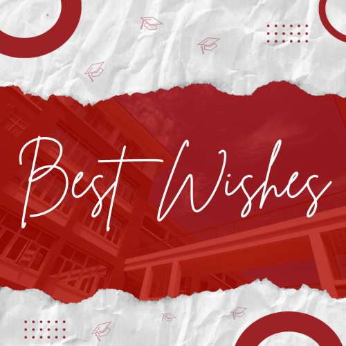 Red and white wish card, Best Wishes.