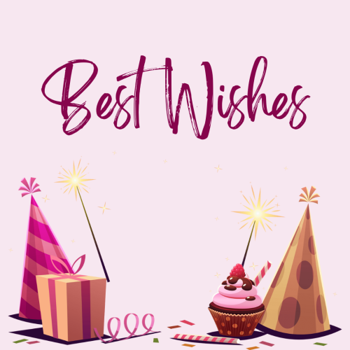 Best Wishes, birthday theme wish card.