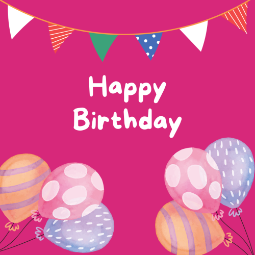 Happy Birthday with lots of Ballons.