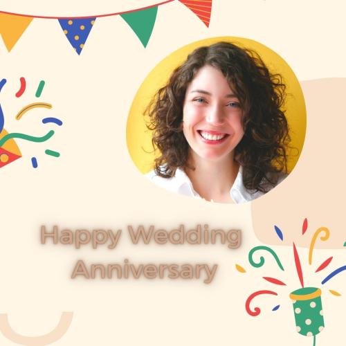 Girl smiling on happy wedding anniversary