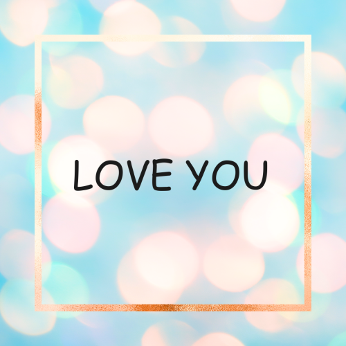 Colorful background on wish card, Love you.