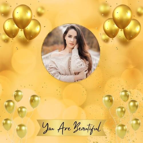 Girl looking beautiful with balloons