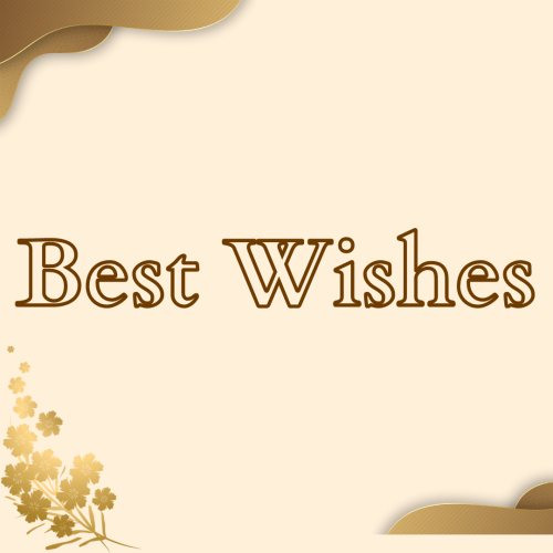 Golden leaves on a wish card, Best Wishes.
