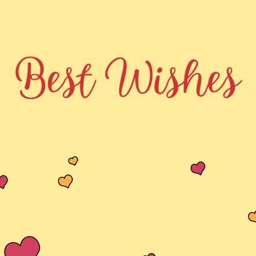 Best Wishes, light yellow background.