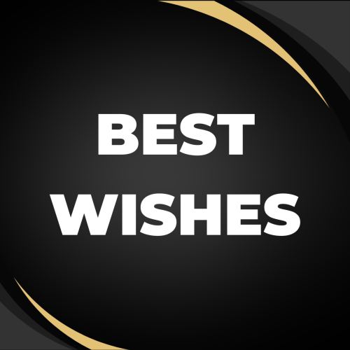 Black color simple wish card, Best Wishes.