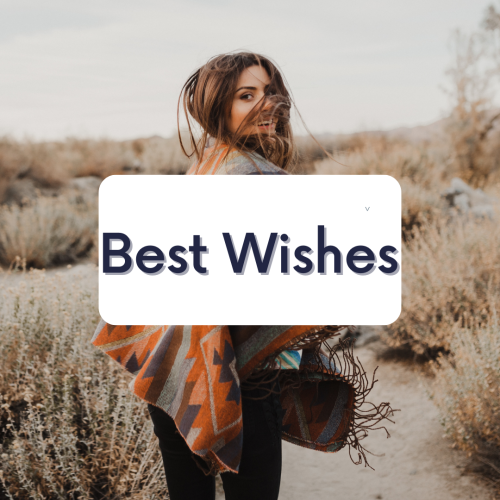 Best Wishes, a girl in a field.
