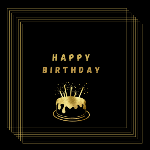 Black Color Image Card For Wishing Happy Birthday