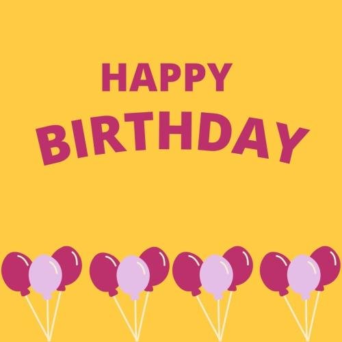 Colorful balloons message Happy Birthday
