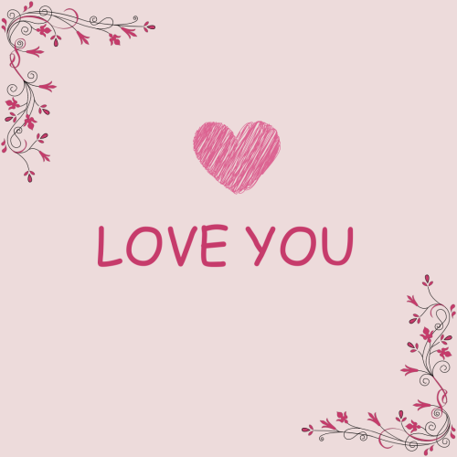 Pink back and heart, Love you.