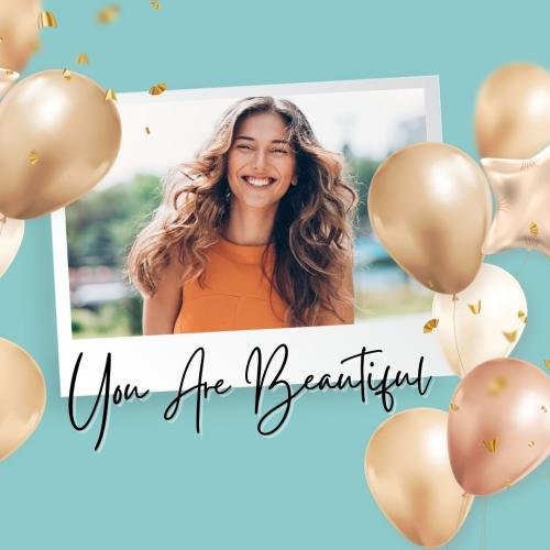 Girl is looking beautiful on a post card