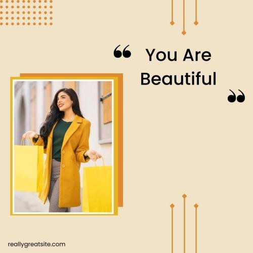 The girl looks beautiful after shopping.