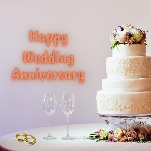 Wedding step cake, happy wedding anniversary.
