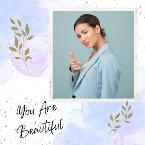 Girl looks beautiful in a blue coat.