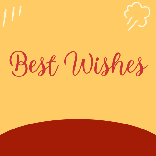 Yellow and red wish card design, Best Wishes.