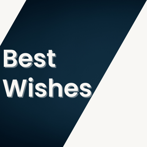 Green and white wish card design, Best Wishes.
