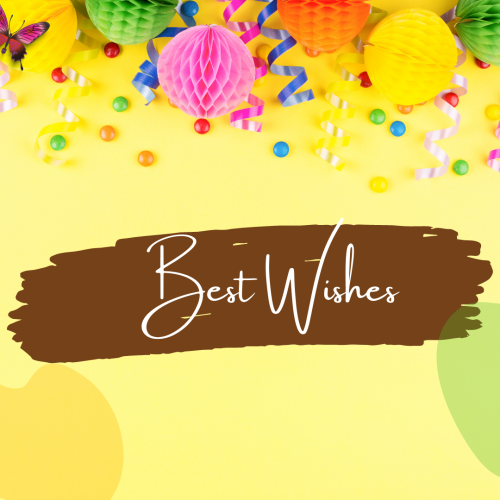 Best Wishes, birthday items on top.
