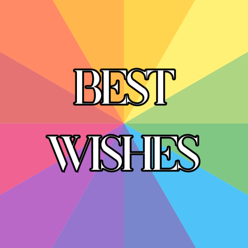 Best Wishes, colorful wish card design.