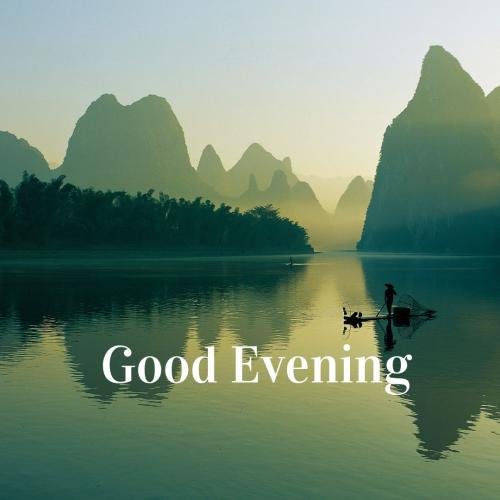 Lake view on wish card Good Evening