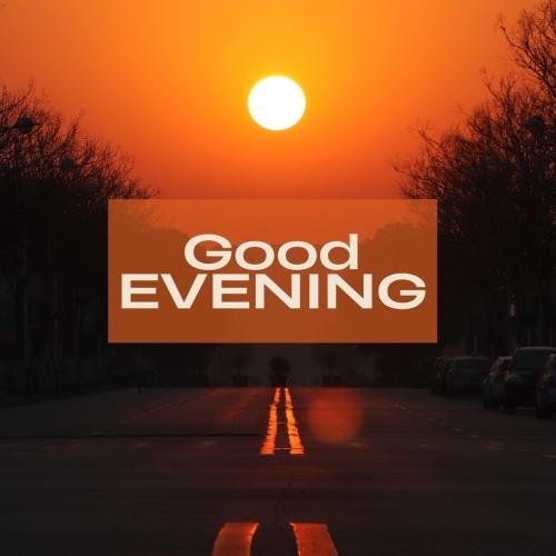 Dark sky view on wish card Good Evening