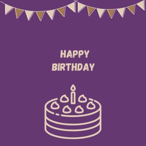 Purple Color Card Happy Birthday