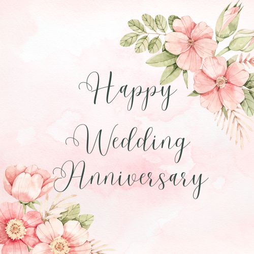 flowery happy wedding anniversary