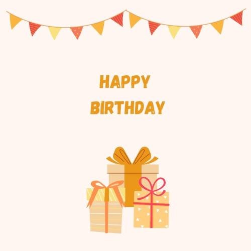 Gift and ribbon message Happy Birthday