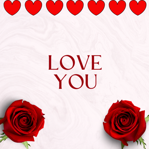 Hearts message love you