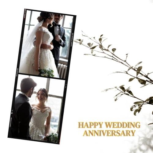 Couple pictures on happy wedding anniversary