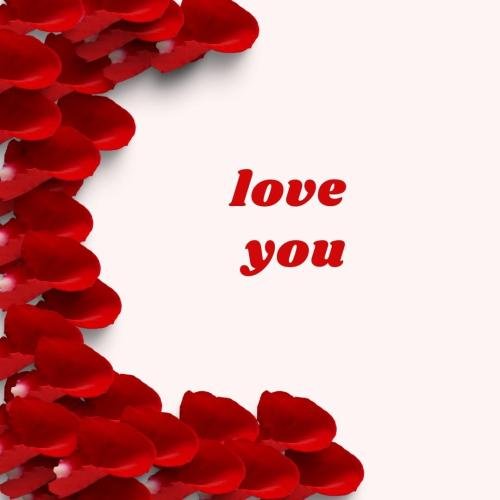 White back and red flowers, Love you.