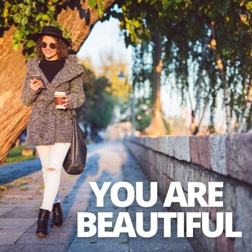 The walking girl looks beautiful.