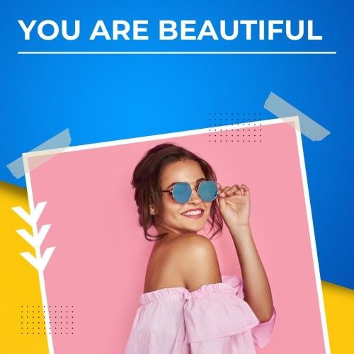 The girl looks beautiful in a pink dress with glasses.