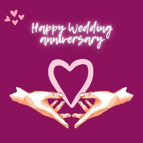 Wishing card, happy wedding anniversary.