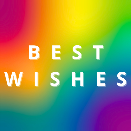Best Wishes, rainbow theme wish card.