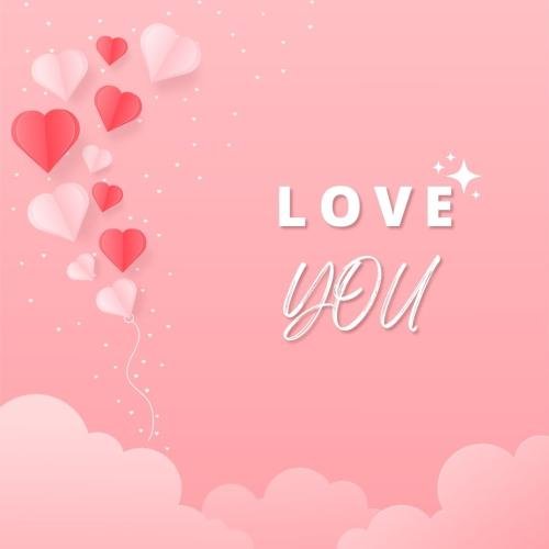 Pink back and hearts on wish card Love you.