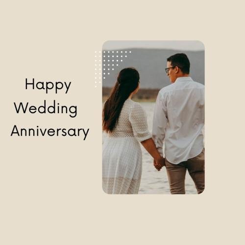 Couple holding hands on happy wedding anniversary