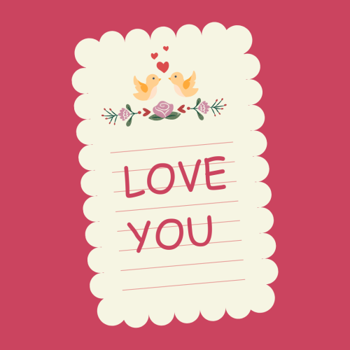 White and pink back on wish card, Love you.