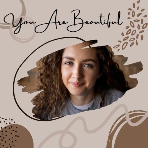 Girl smile is beautiful with brown background 