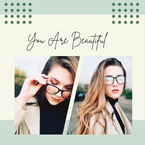 The girl looks beautiful with glasses