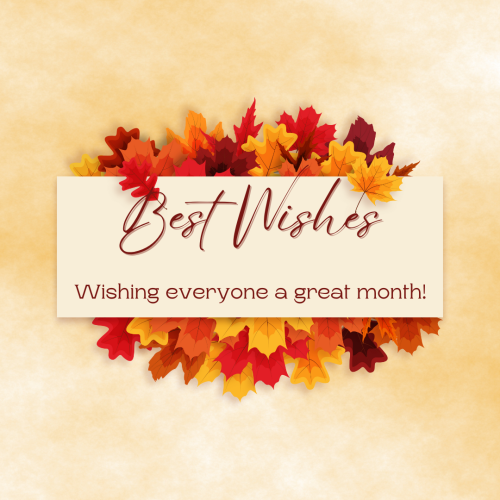 A banner in the flower, Best wishes Wishing everyone a great month.