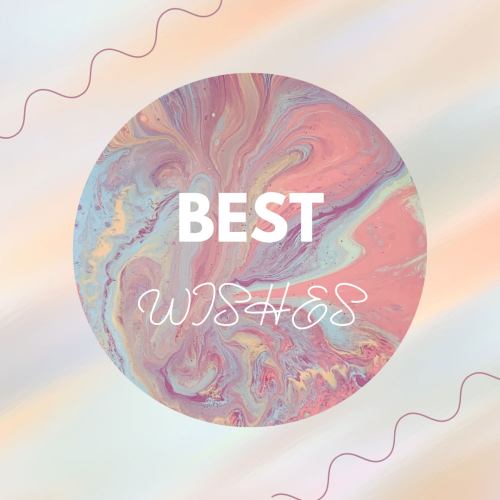 Best Wishes multicolor in circle and colorful background.