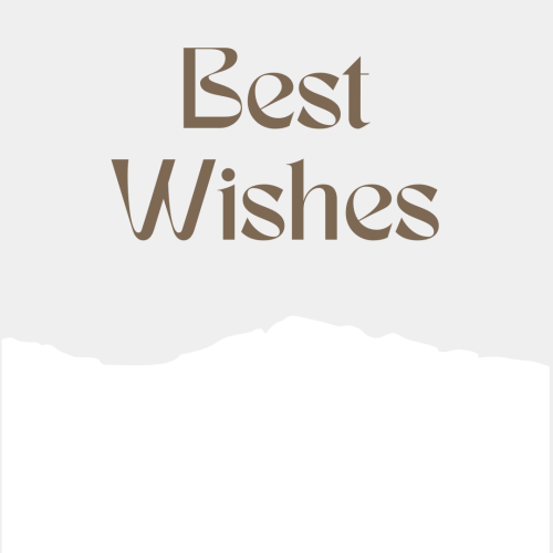 Best wishes, white wish card design.