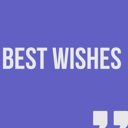 Best Wishes, wish card.