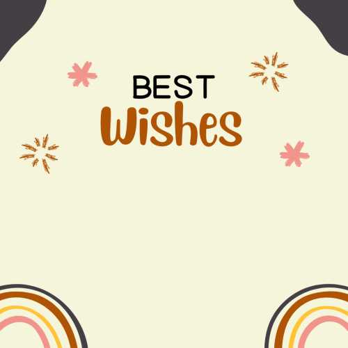 Best wishes, on yellowish background.
