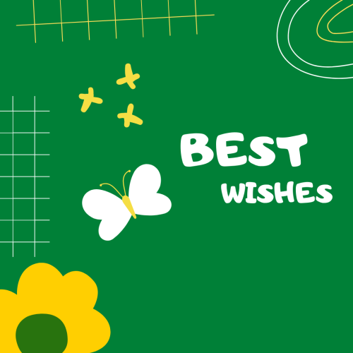 Green color theme wish card, Best Wishes.