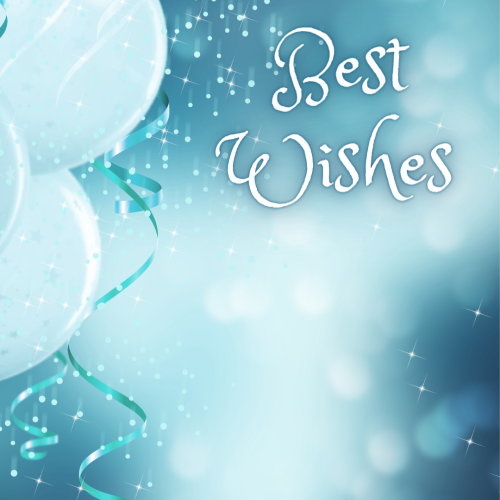 Shiny blue background, Best Wishes.