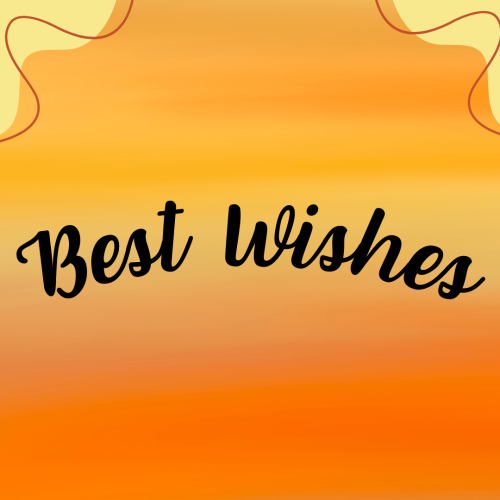 Best Wishes with background in multicolor 