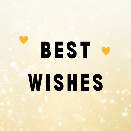 Best Wishes, golden shiny background.